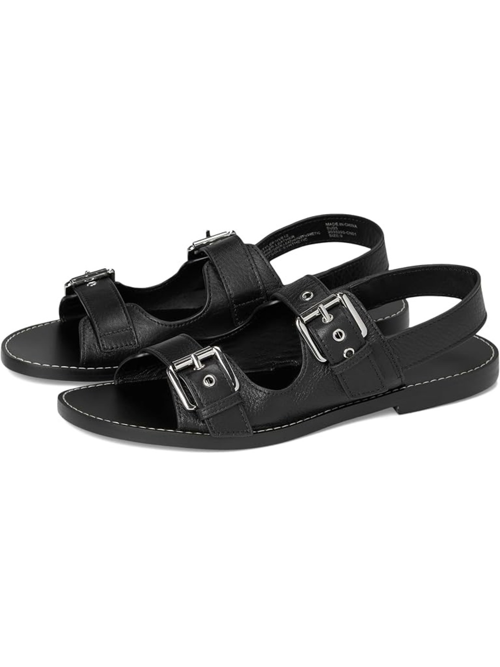 Madewell Indie Black Leather Buckle Sandal